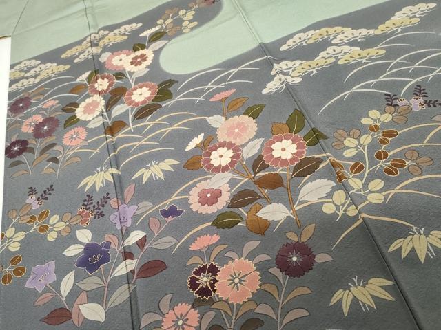 平和屋着物●訪問着　笹松芝花文　金彩　正絹　逸品　AABG8029cs_4