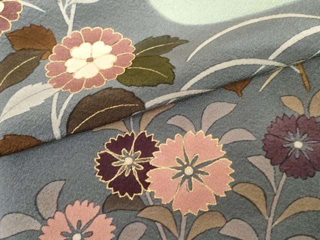 平和屋着物●訪問着　笹松芝花文　金彩　正絹　逸品　AABG8029cs_5