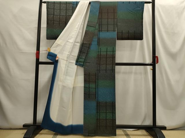 平和屋着物●キモノデザイナー　斉藤上太郎　小紋　暈し染め　正絹　逸品　未使用　AABG8327sx_1