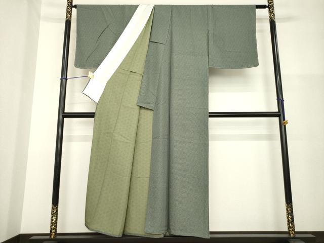平和屋着物▽江戸小紋　単衣　小花文　正絹　逸品　AABG8435ck_2