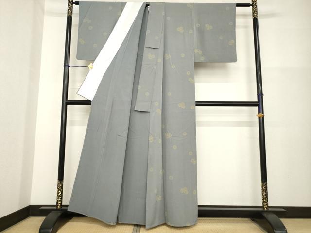 平和屋着物▽上質な小紋　単衣　舞花文　正絹　逸品　AABG8439ck_2