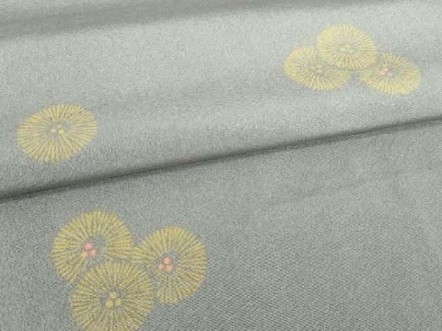 平和屋着物▽上質な小紋　単衣　舞花文　正絹　逸品　AABG8439ck_4