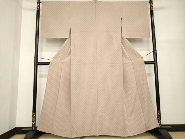 平和屋着物▽上質な小紋　単衣　幾何学文様　正絹　逸品　AABG8466ck_1