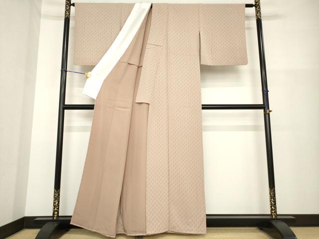 平和屋着物▽上質な小紋　単衣　幾何学文様　正絹　逸品　AABG8466ck_2