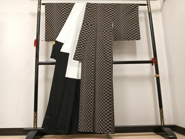平和屋着物●本場大島紬　カタス9マルキ　正絹　逸品　未使用　AABG8515ph_1