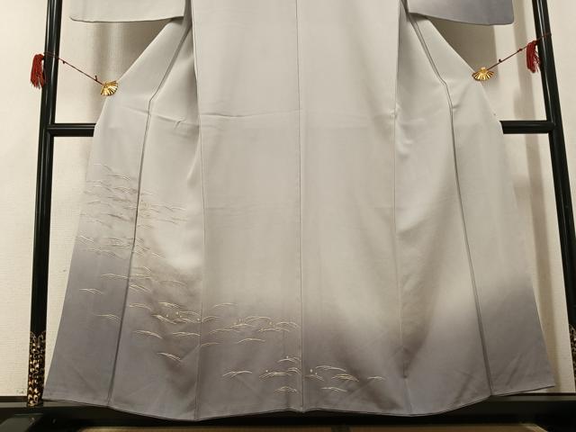 平和屋着物●訪問着　蘇州刺繍　波　暈し染め　金糸　さが美扱い　波留美　丹後ちりめん　正絹　逸品　AABG8535ph_2