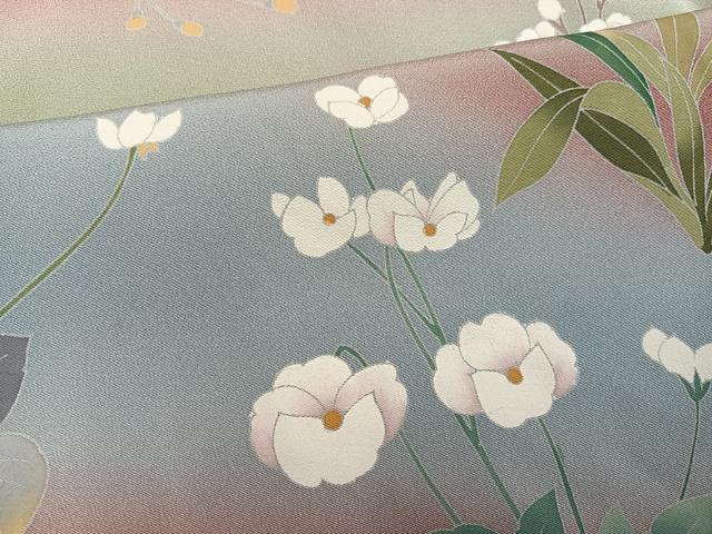 平和屋着物●訪問着　作家物　枝花文　暈し染め　正絹　逸品　AABG8536ph_5