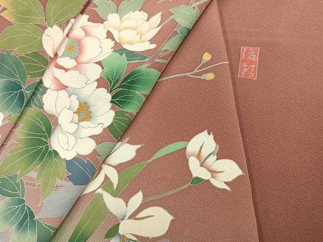 平和屋着物●訪問着　作家物　枝花文　暈し染め　正絹　逸品　AABG8536ph_8