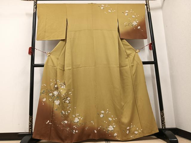平和屋着物●訪問着　手描き　枝花文　暈し染め　金彩　正絹　逸品　AABG8559ph 30,420円