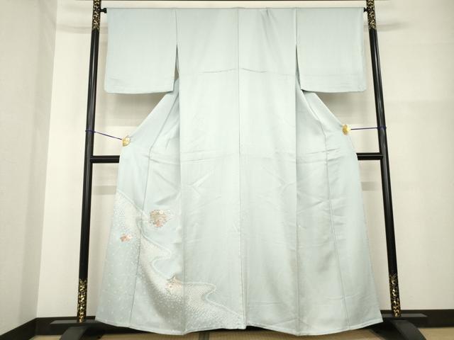 平和屋着物▽訪問着　単衣　絞り　刺繍　花文箱文　正絹　逸品　AABG6974ck 平和屋ヤフーショッピング店 - 訪問着・付下げ｜Yahoo!ショッピング