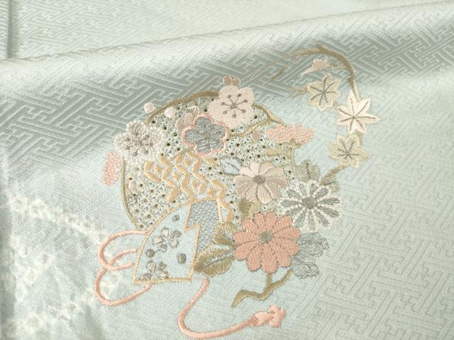 平和屋着物▽訪問着　単衣　絞り　刺繍　花文箱文　正絹　逸品　AABG6974ck 平和屋ヤフーショッピング店 - 訪問着・付下げ｜Yahoo!ショッピング