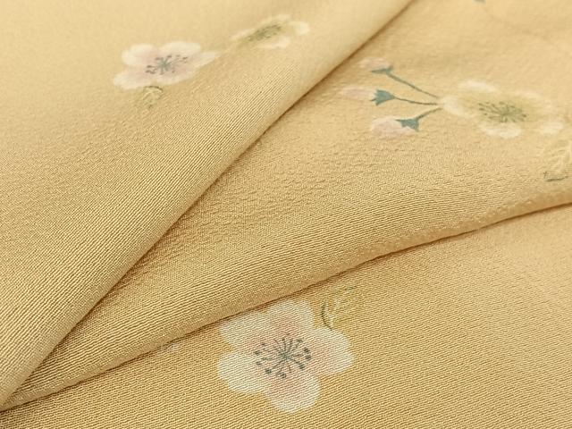 平和屋着物▽上質な小紋　単衣　舞花文　正絹　逸品　AABG8695jh