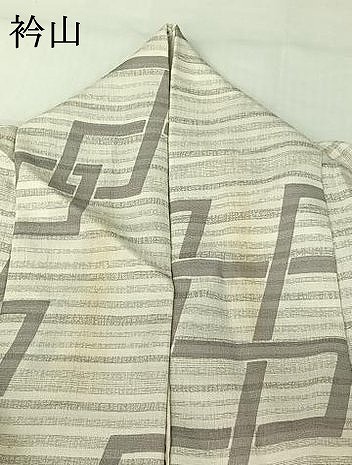 平和屋着物▽上質な小紋　単衣　幾何学文様　正絹　逸品　AABG8710jh_6