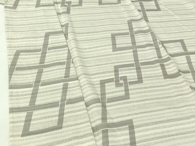 平和屋着物▽上質な小紋　単衣　幾何学文様　正絹　逸品　AABG8710jh_3