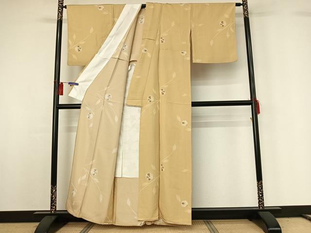 平和屋着物▽上質な小紋　単衣　雪輪花文　正絹　逸品　AABG8720jh_2