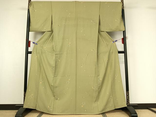 平和屋着物▽上質な小紋　単衣　成り物　ますいわ屋扱い　正絹　逸品　AABG8722jh_1