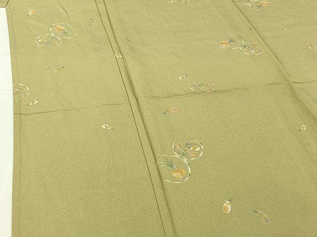 平和屋着物▽上質な小紋　単衣　成り物　ますいわ屋扱い　正絹　逸品　AABG8722jh_3