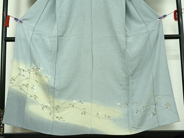 平和屋着物▽訪問着　単衣　枝花文　暈し染め　正絹　逸品　AABG8734jh_2