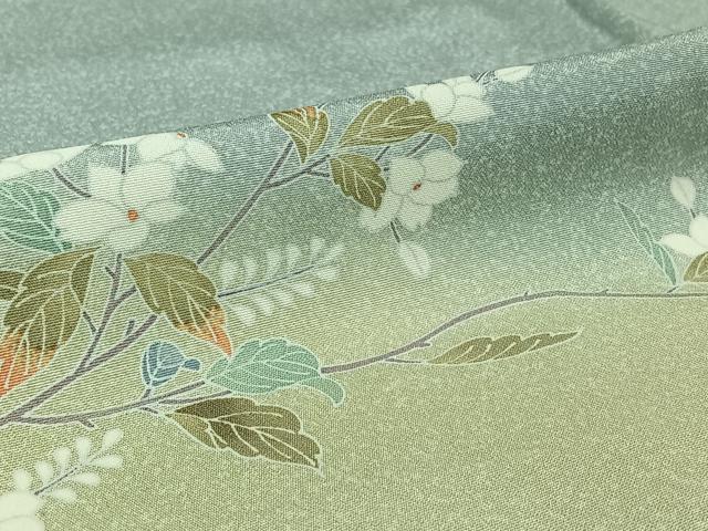 平和屋着物▽訪問着　単衣　枝花文　暈し染め　正絹　逸品　AABG8734jh_5