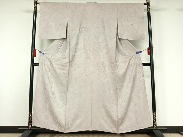 平和屋着物▽上質な色無地　単衣　吉祥花地紋　潤色　正絹　逸品　AABG8736jh 平和屋着物▽上質な色無地 単衣 吉祥花地紋 潤色 正絹 逸品 AABG8736jh