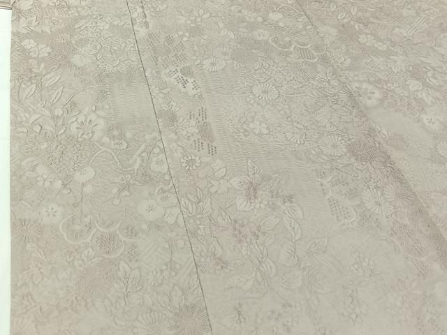 平和屋着物▽上質な色無地　単衣　吉祥花地紋　潤色　正絹　逸品　AABG8736jh 平和屋着物▽上質な色無地 単衣 吉祥花地紋 潤色 正絹 逸品 AABG8736jh