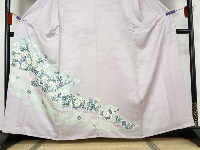 平和屋着物▽訪問着　単衣　手描き　辻が花　正絹　逸品　AABG8755jh_2