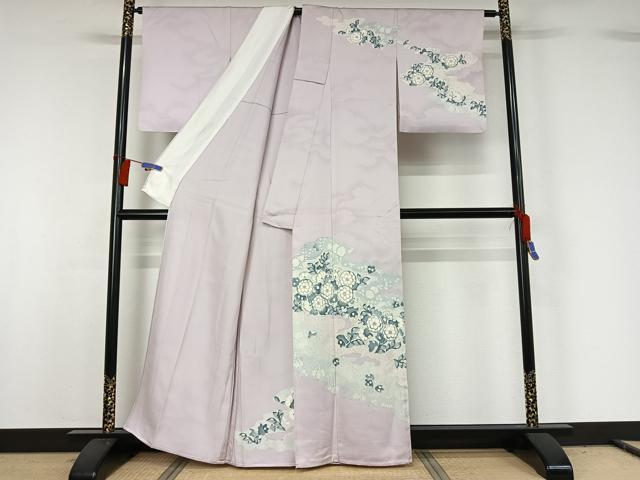 平和屋着物▽訪問着　単衣　手描き　辻が花　正絹　逸品　AABG8755jh_1