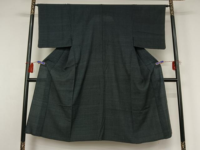 平和屋着物▽男性　本塩沢　単衣　90亀甲　総詰め　正絹　逸品　AABG8761jh_1