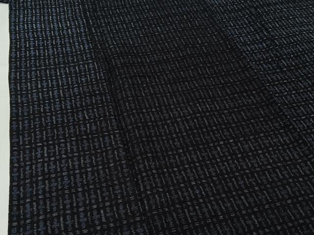 平和屋着物▽結城ちぢみ　単衣　格子　正絹　逸品　AABG8762jh 平和屋着物▽結城ちぢみ 単衣 格子 正絹 逸品 AABG8762jhの通販はau