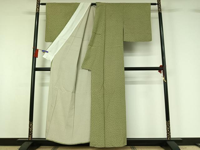 平和屋着物▽寺山存男　江戸小紋　単衣　文字文　正絹　逸品　AABG8802jh_2