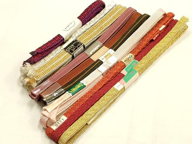 平和屋着物●和装小物　帯締め10本セット　三分紐　四分紐　伊賀組紐　やまと　金銀糸　長尺　逸品　未使用　AABG8899ay