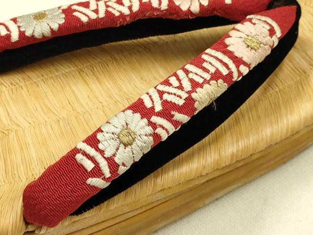 平和屋着物●和装小物　和装草履　厚底草履　畳表　刺繍　金糸　逸品　AABG8911ay 平和屋着物○和装小物 和装草履 厚底草履 畳表 刺繍 金糸 逸品