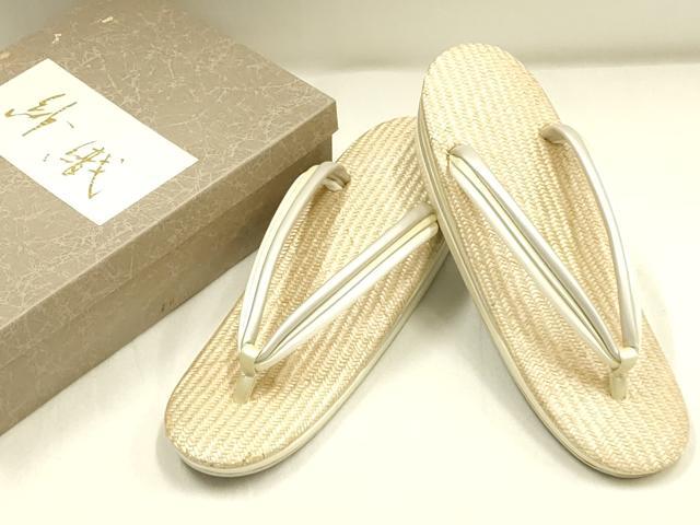平和屋着物＊夏物　和装小物　紗織　草履　網代　逸品　未使用　AABG8995ay