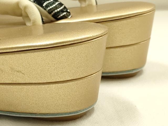 平和屋着物●和装小物　和装草履　銀糸　逸品　未使用　AABG9000ay_3