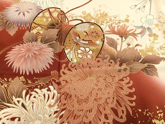 平和屋着物●豪華振袖　鳳凰花鼓舞蝶文　暈し染め　金彩　正絹　逸品　AABG9015ph_3