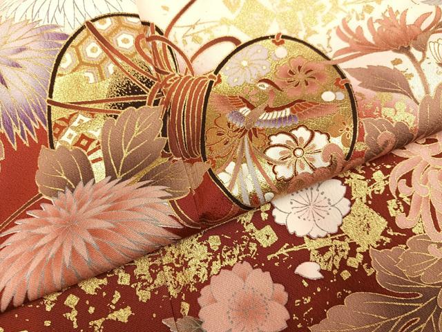 平和屋着物●豪華振袖　鳳凰花鼓舞蝶文　暈し染め　金彩　正絹　逸品　AABG9015ph_4
