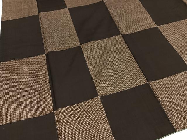 平和屋着物●本場大島紬　一元7マルキ　市松文　正絹　逸品　AABG9016ph_2