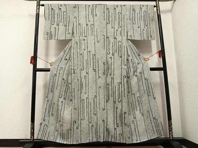 平和屋着物●本疋田絞り　小紋　総絞り　間道　黒地　正絹　逸品　AABG9017ph_1