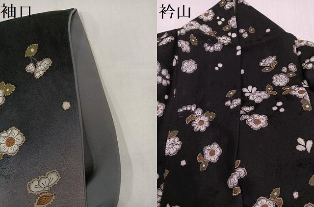 平和屋着物●訪問着　辻が花　暈し染め　黒地　金彩　正絹　逸品　AABG9021ph_7