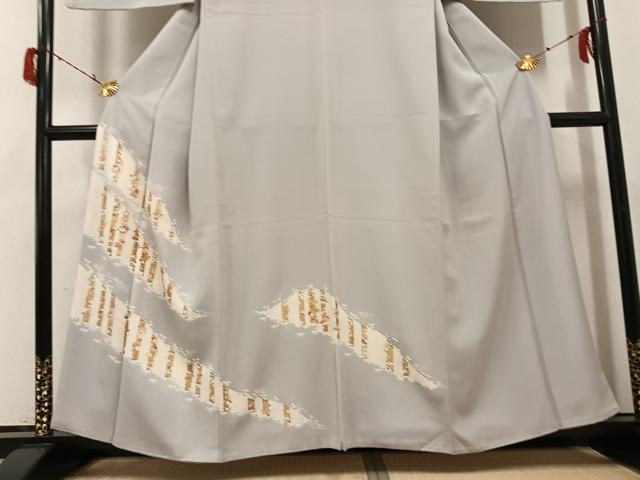 平和屋着物●訪問着　友禅　駒刺繍　松竹梅文　金彩　正絹　逸品　AABG9026ph_2