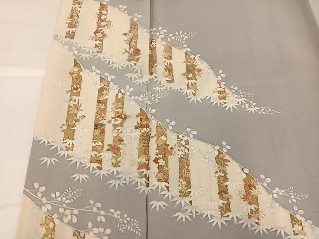 平和屋着物●訪問着　友禅　駒刺繍　松竹梅文　金彩　正絹　逸品　AABG9026ph_3