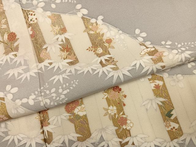 平和屋着物●訪問着　友禅　駒刺繍　松竹梅文　金彩　正絹　逸品　AABG9026ph_4