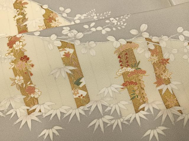 平和屋着物●訪問着　友禅　駒刺繍　松竹梅文　金彩　正絹　逸品　AABG9026ph_5