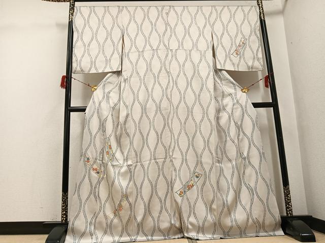 平和屋着物●訪問着　刺繍　立涌草花文　正絹　逸品　AABG9031ph 平和屋着物○訪問着 刺繍 立涌草花文 正絹 逸品 AABG9031phの通販はau