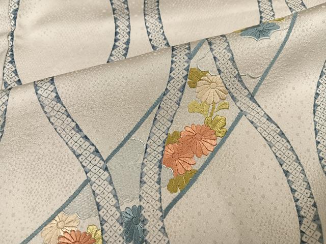 平和屋着物●訪問着　刺繍　立涌草花文　正絹　逸品　AABG9031ph_5
