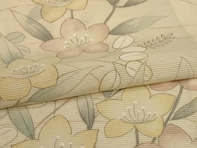 平和屋着物＊夏物　訪問着　絽　手描き　草花文　ロング丈　正絹　逸品　AABG9083jd_4