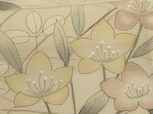 平和屋着物＊夏物　訪問着　絽　手描き　草花文　ロング丈　正絹　逸品　AABG9083jd_5