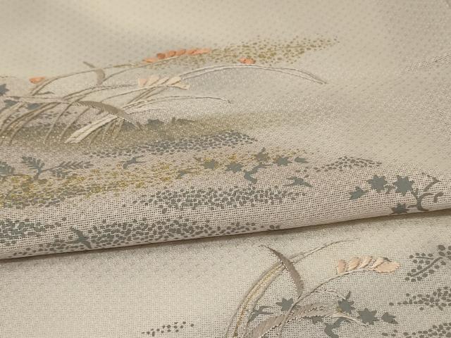平和屋着物＊夏物　訪問着　紗　風景花鳥文　暈し染め　金彩　正絹　逸品　AABG9152jd_4