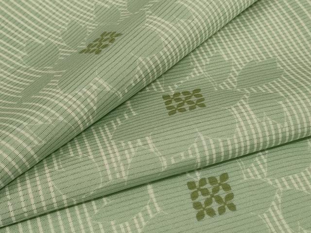平和屋着物＊夏物　小紋　絽　草花文　反端付き　正絹　逸品　AABG9176jd