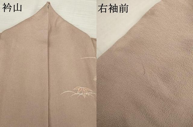 平和屋着物▽訪問着　単衣　花籬文　暈し染め　金彩　鬼しぼ縮緬　正絹　逸品　AABG9281ck_9